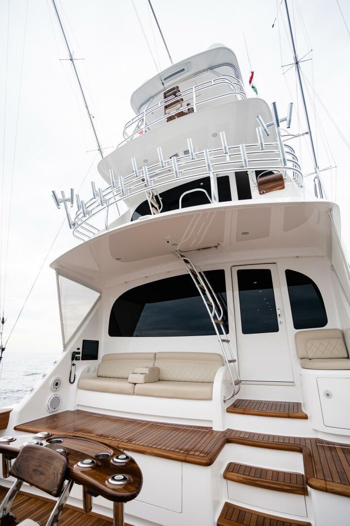 a boat on a deck aboard HOORAY Yacht for Sale
