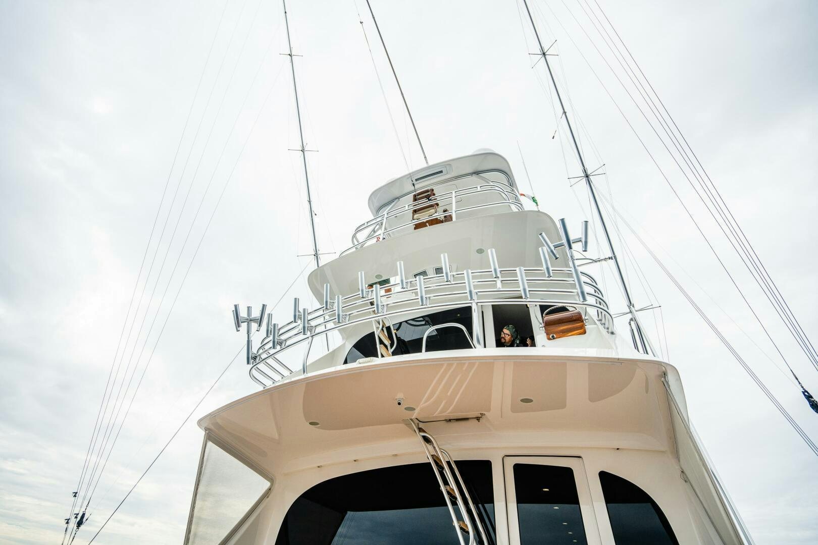 a large white ship aboard HOORAY Yacht for Sale