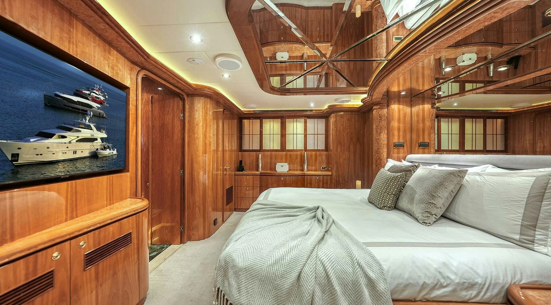 a bed in a cabin aboard FANTASEA Yacht for Sale