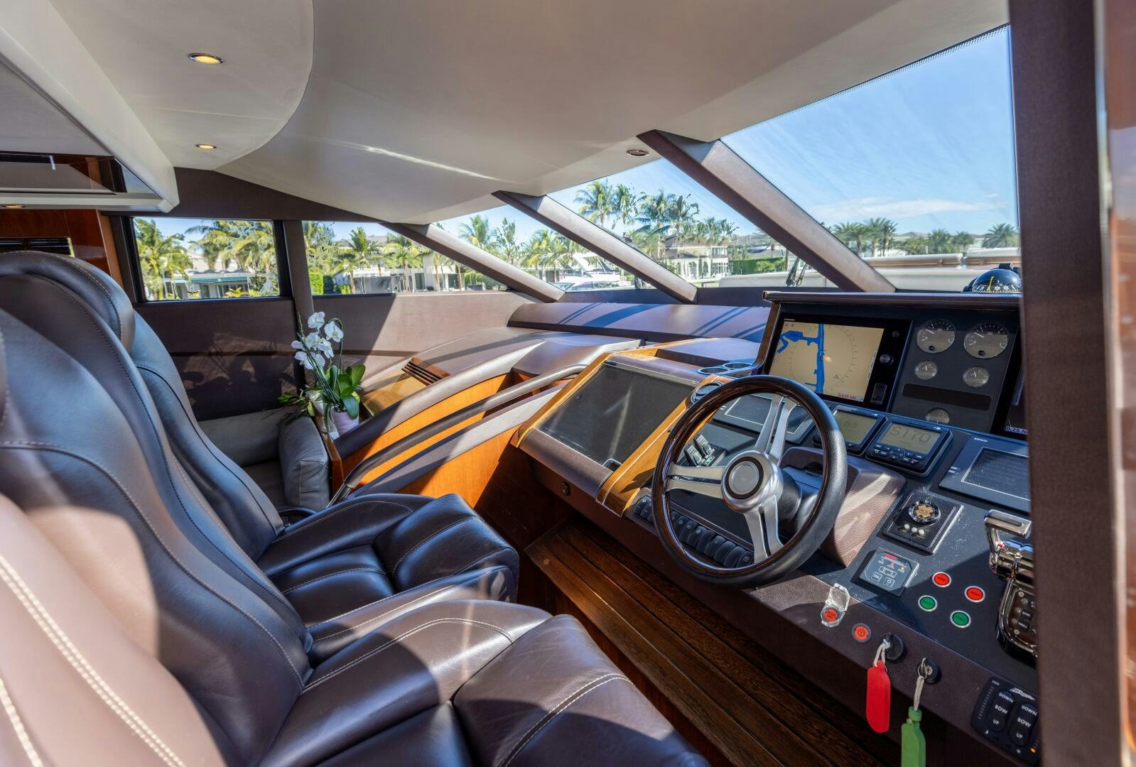 inside of a car aboard MISS DORI Yacht for Sale