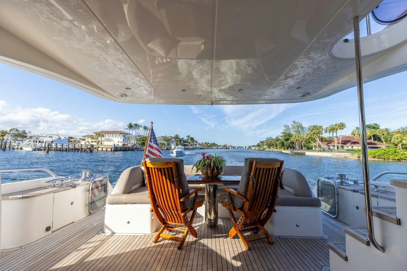 a boat on the water aboard MISS DORI Yacht for Sale