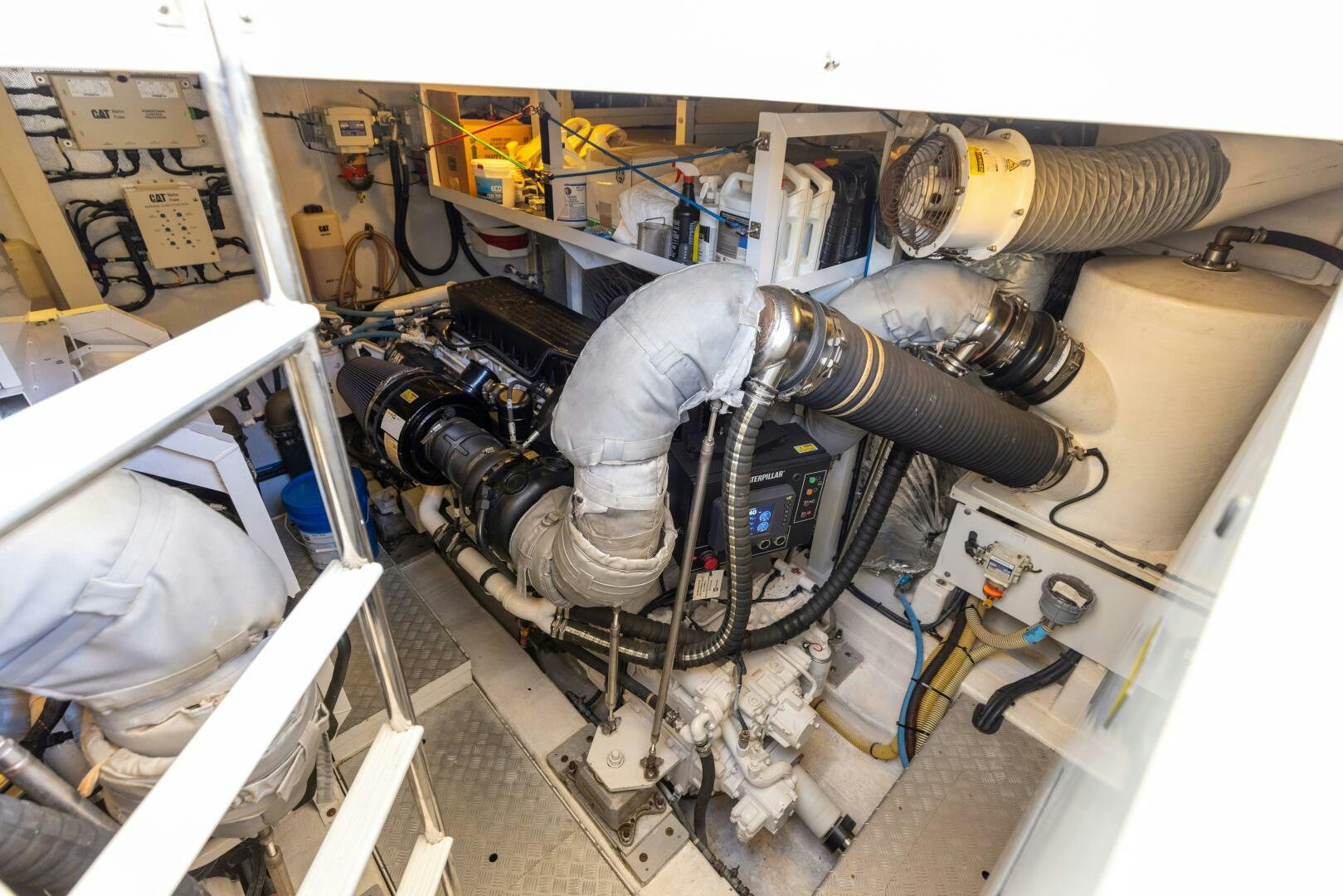 a machine with a large metal cylinder aboard MISS DORI Yacht for Sale