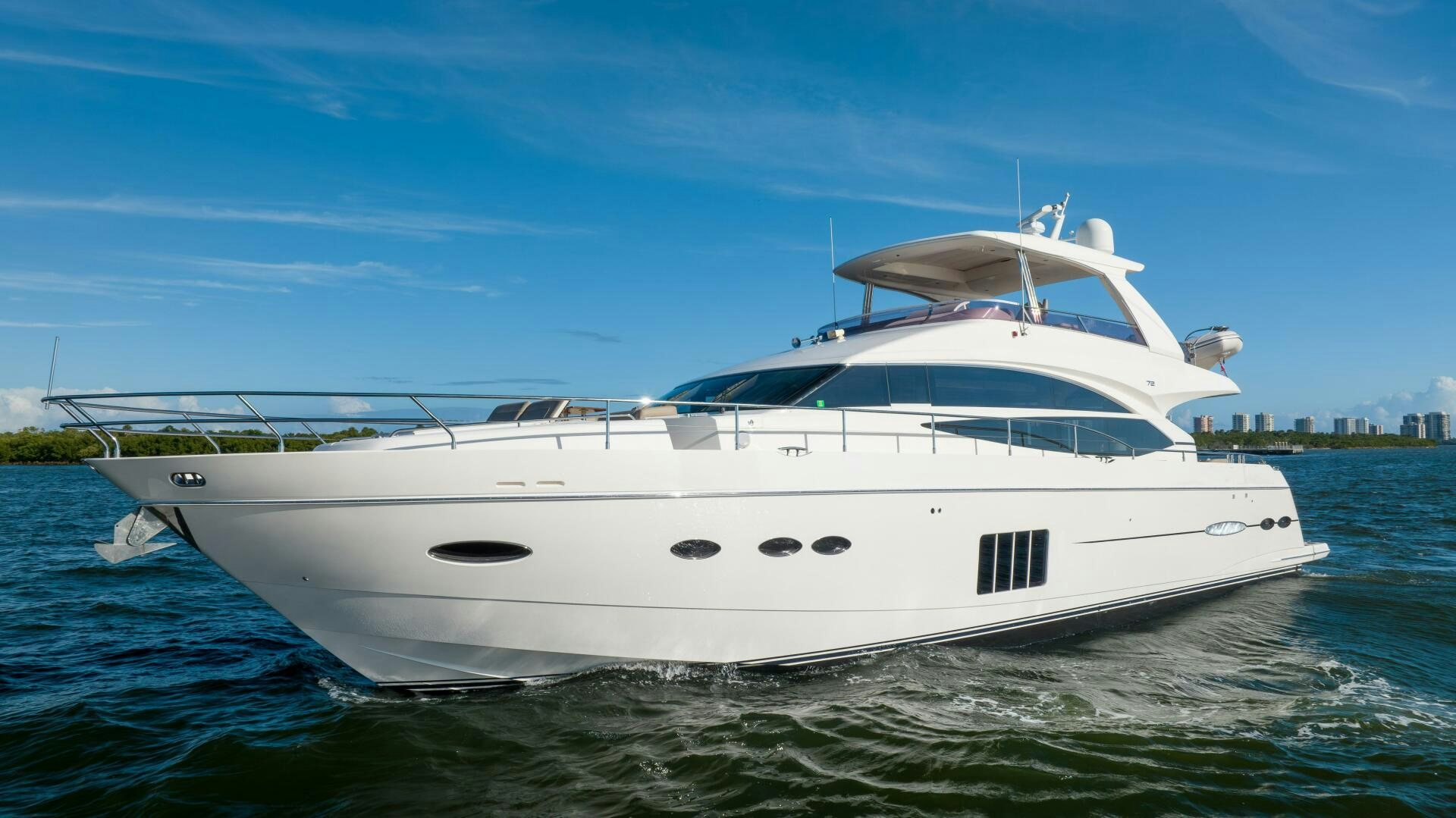 a white yacht in the water aboard MISS DORI Yacht for Sale