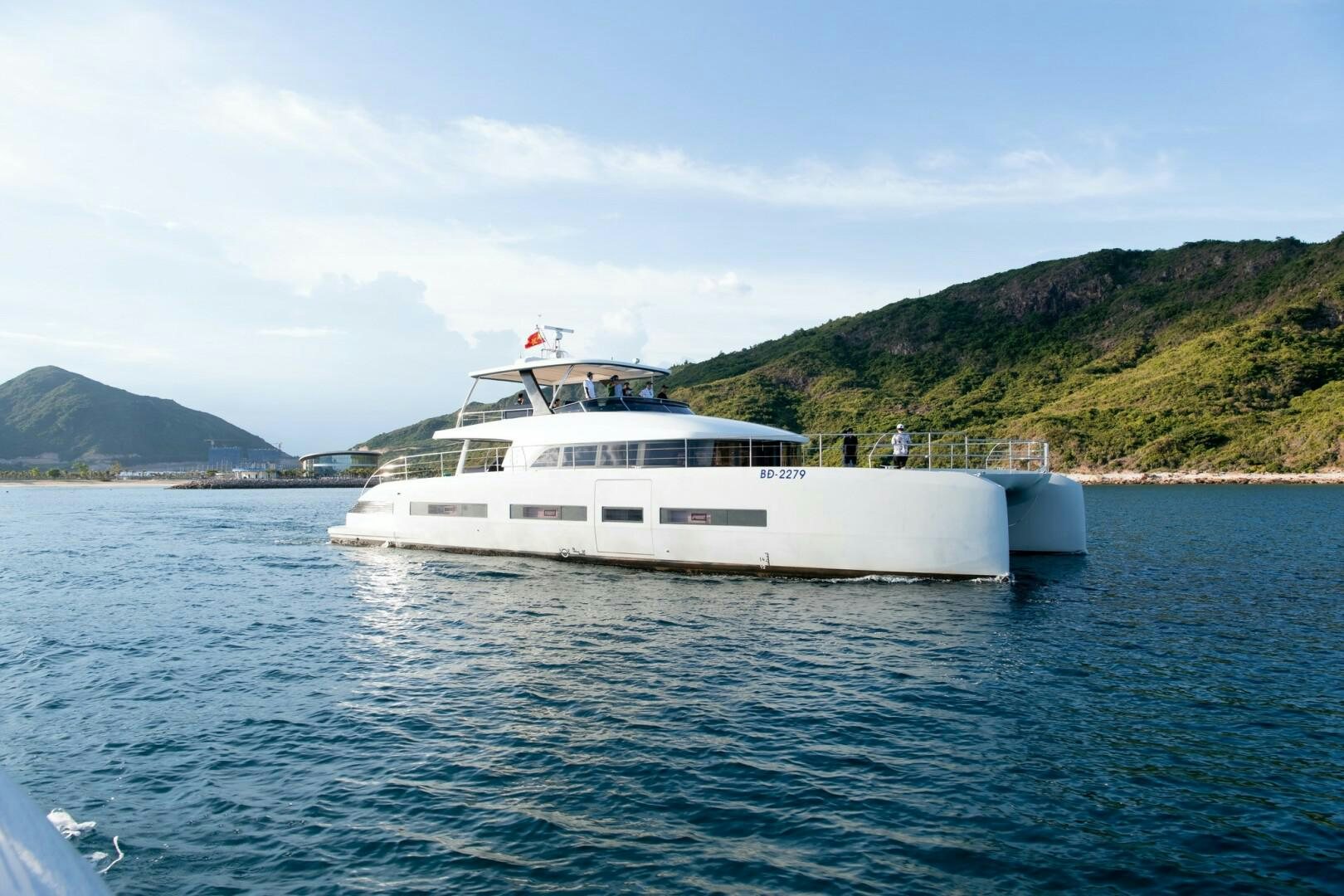 a boat in the water aboard HTC Yacht for Sale