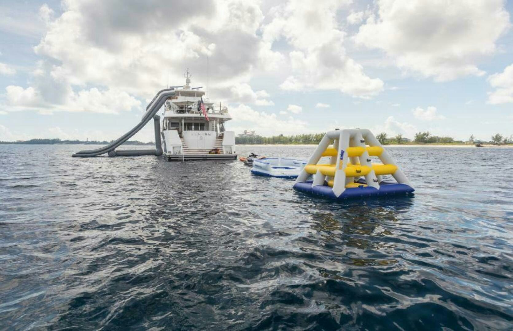 a boat in the water aboard TRUST FUN Yacht for Sale