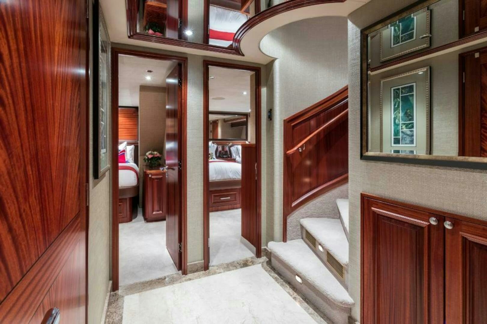 a room with a large mirror aboard TRUST FUN Yacht for Sale
