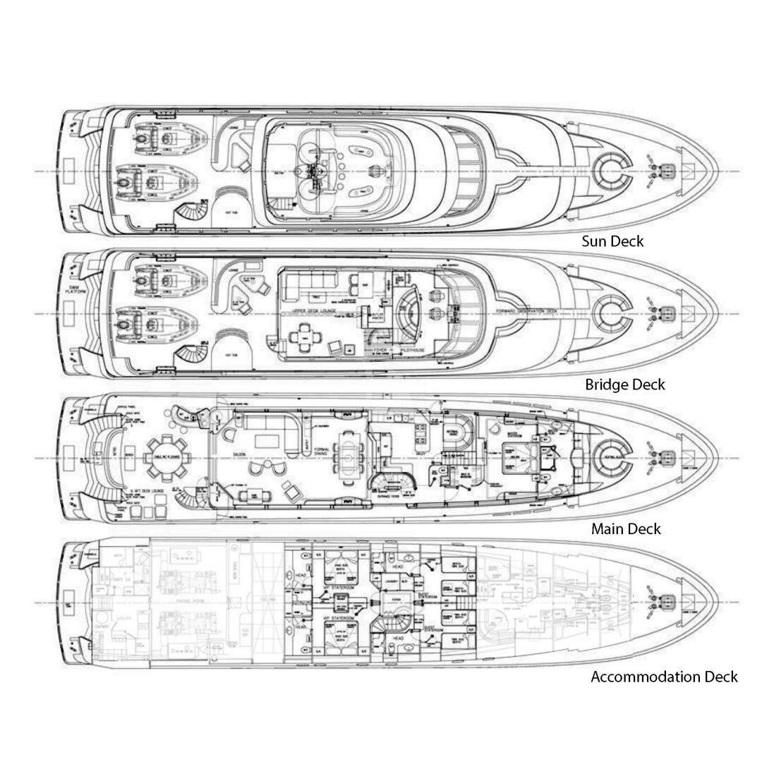 diagram, engineering drawing aboard TRUST FUN Yacht for Sale
