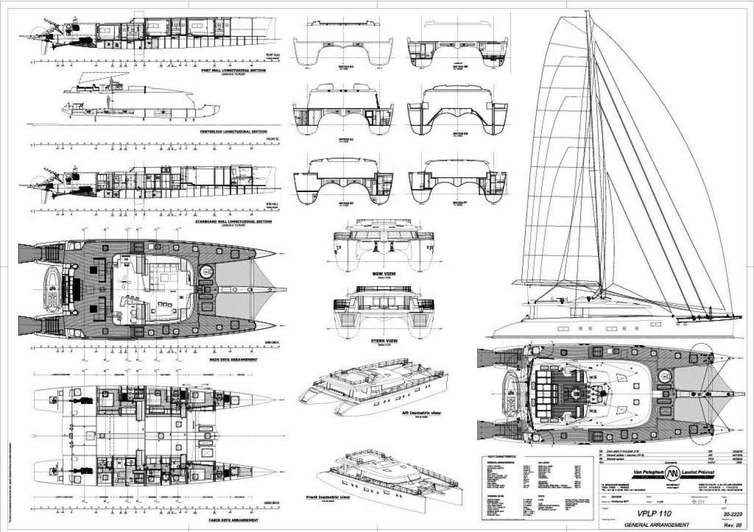 diagram, engineering drawing aboard MOUSETRAP Yacht for Sale