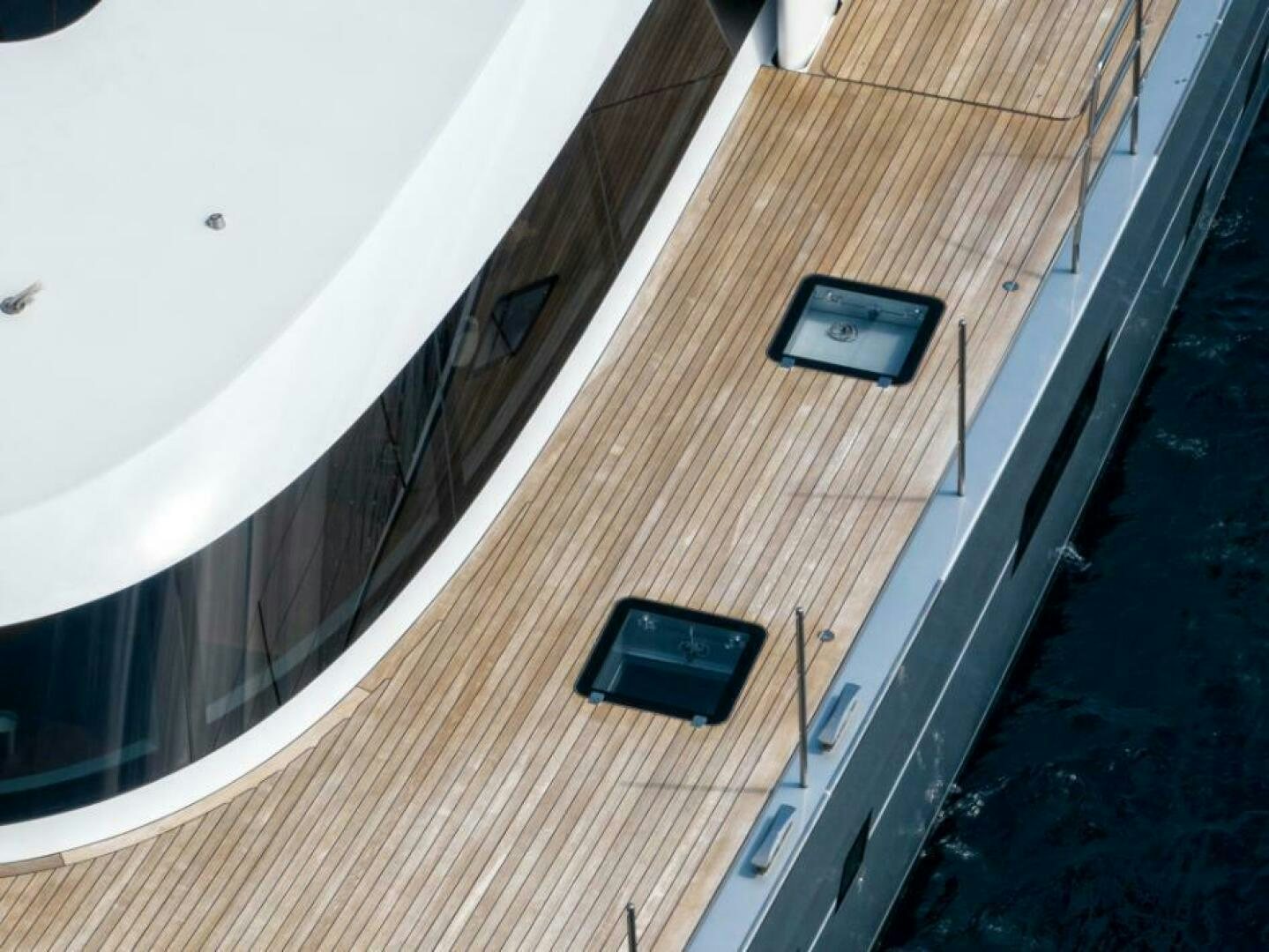 a view of a building from a balcony aboard MOUSETRAP Yacht for Sale