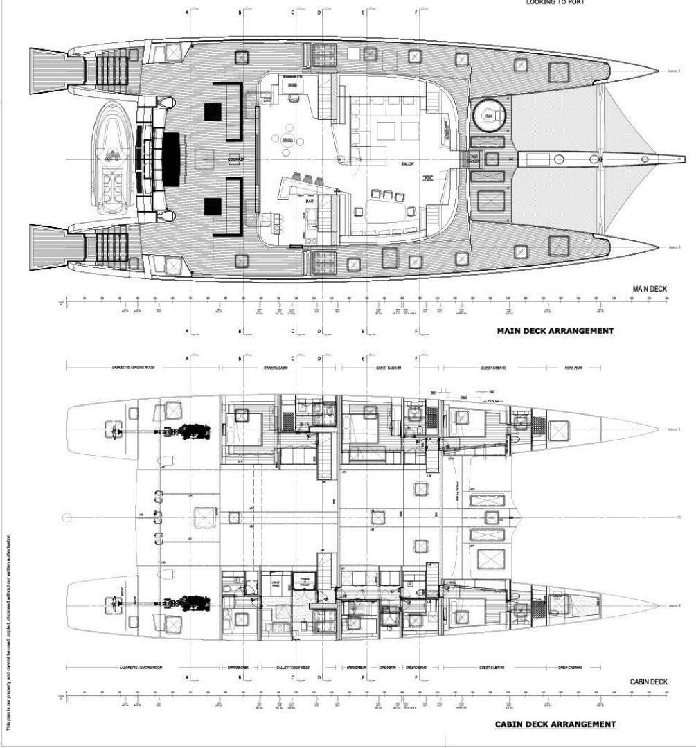 diagram, engineering drawing aboard MOUSETRAP Yacht for Sale