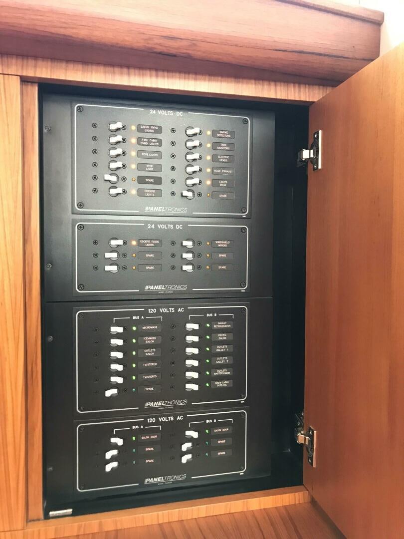 a black computer tower aboard PRIVATEER Yacht for Sale
