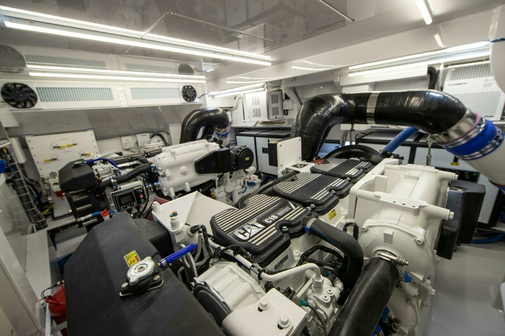 a large room full of luggage aboard PRIVATEER Yacht for Sale