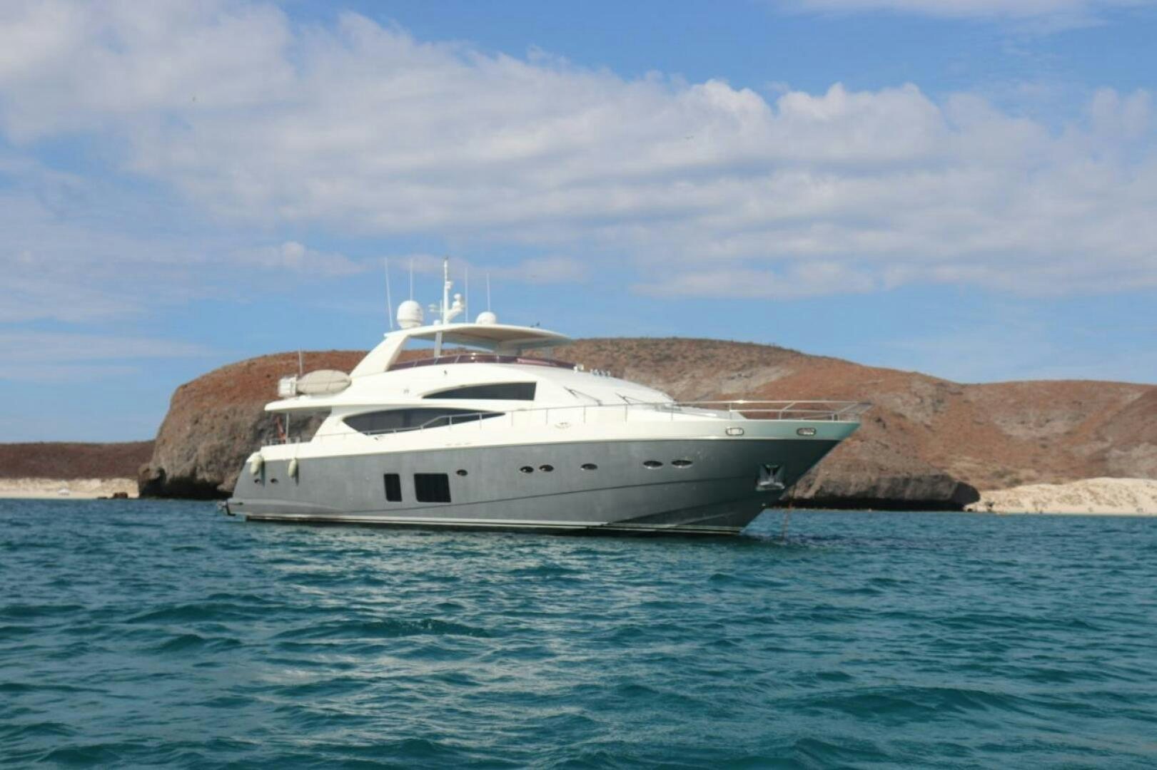 a white yacht in the water aboard PRINCESS TWO Yacht for Sale