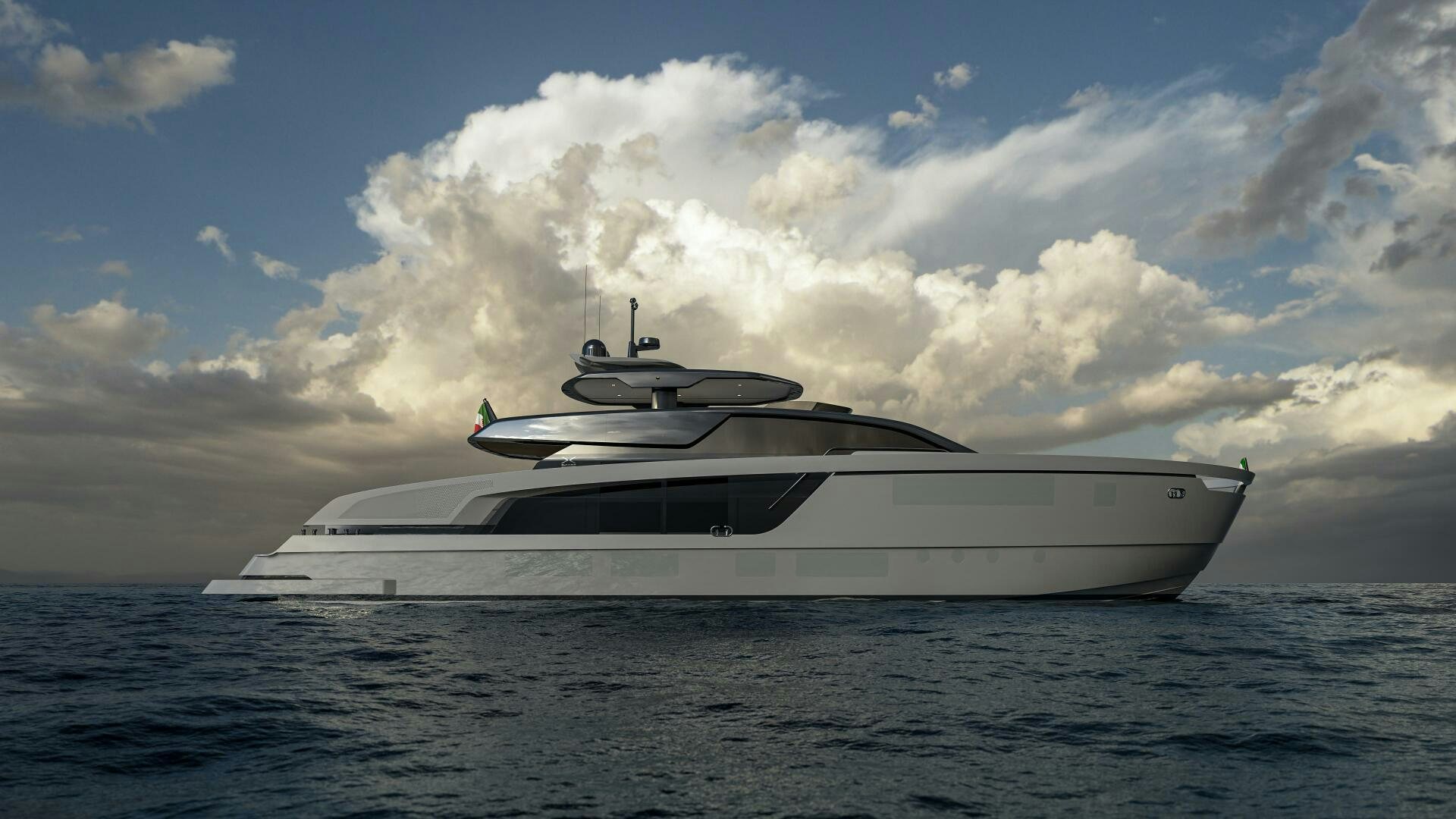 a white yacht in the water aboard X98 RPH Yacht for Sale