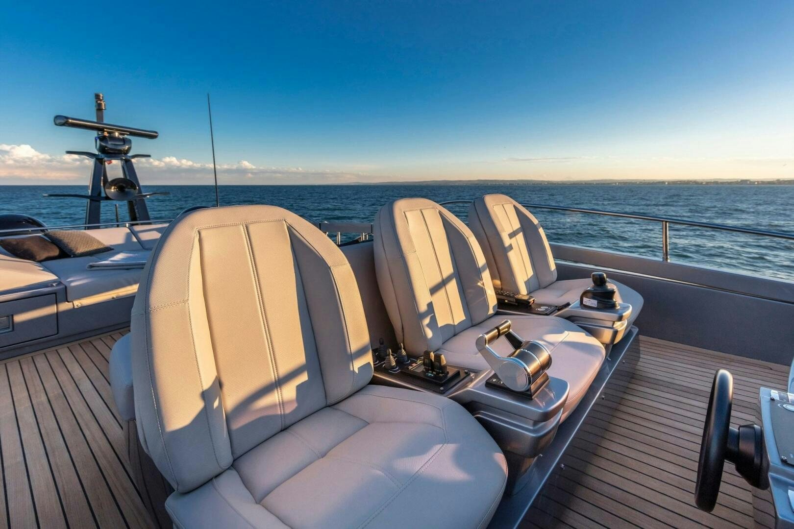 a boat on a deck aboard OUR TRADE Yacht for Sale