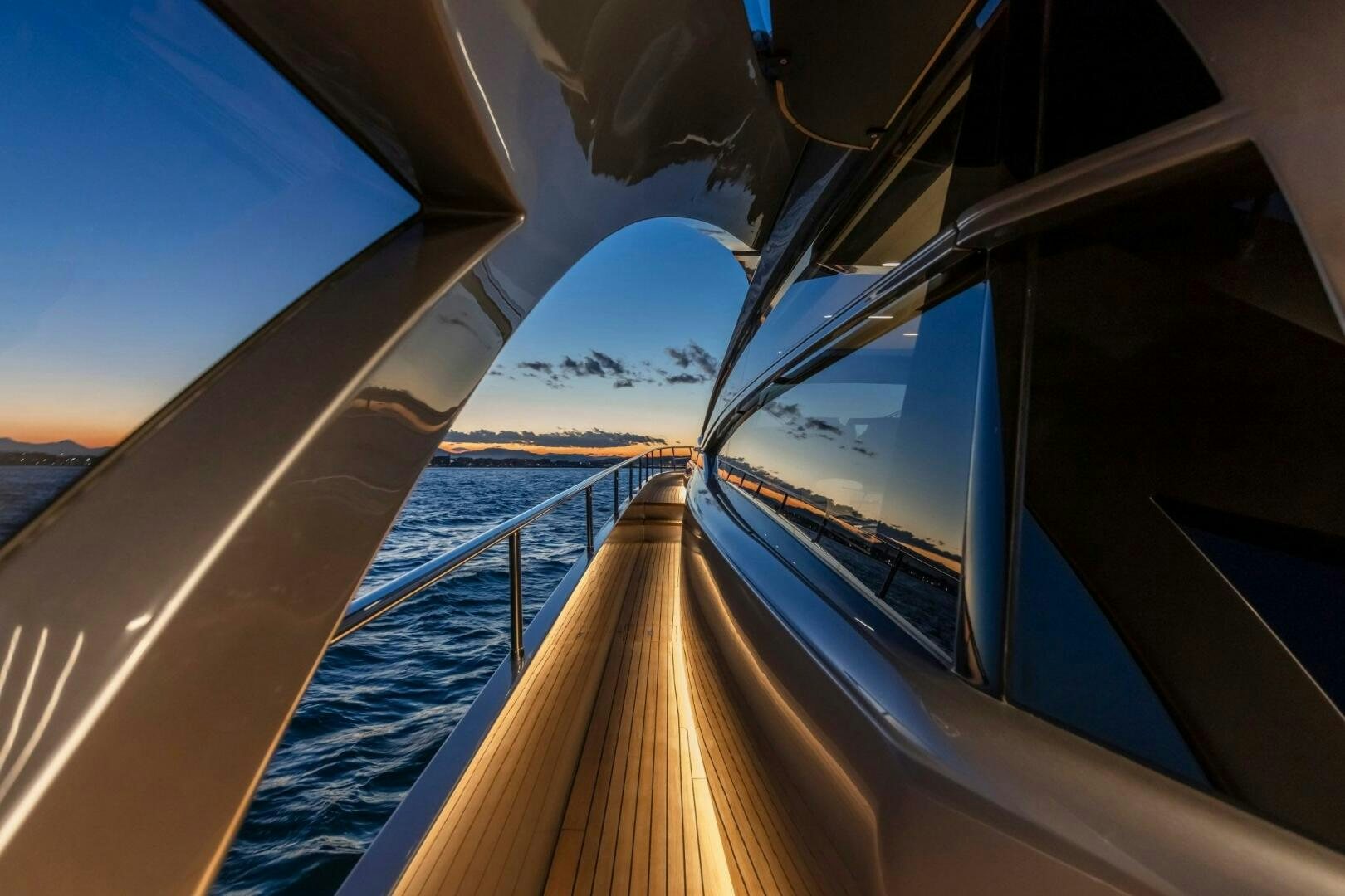 a view of the ocean from inside a plane aboard OUR TRADE Yacht for Sale