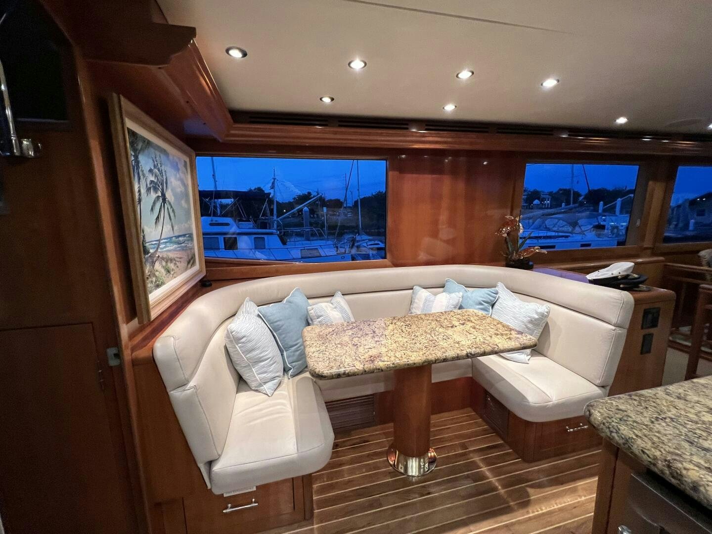 a room with a couch and a table aboard BAYOU A BUD Yacht for Sale
