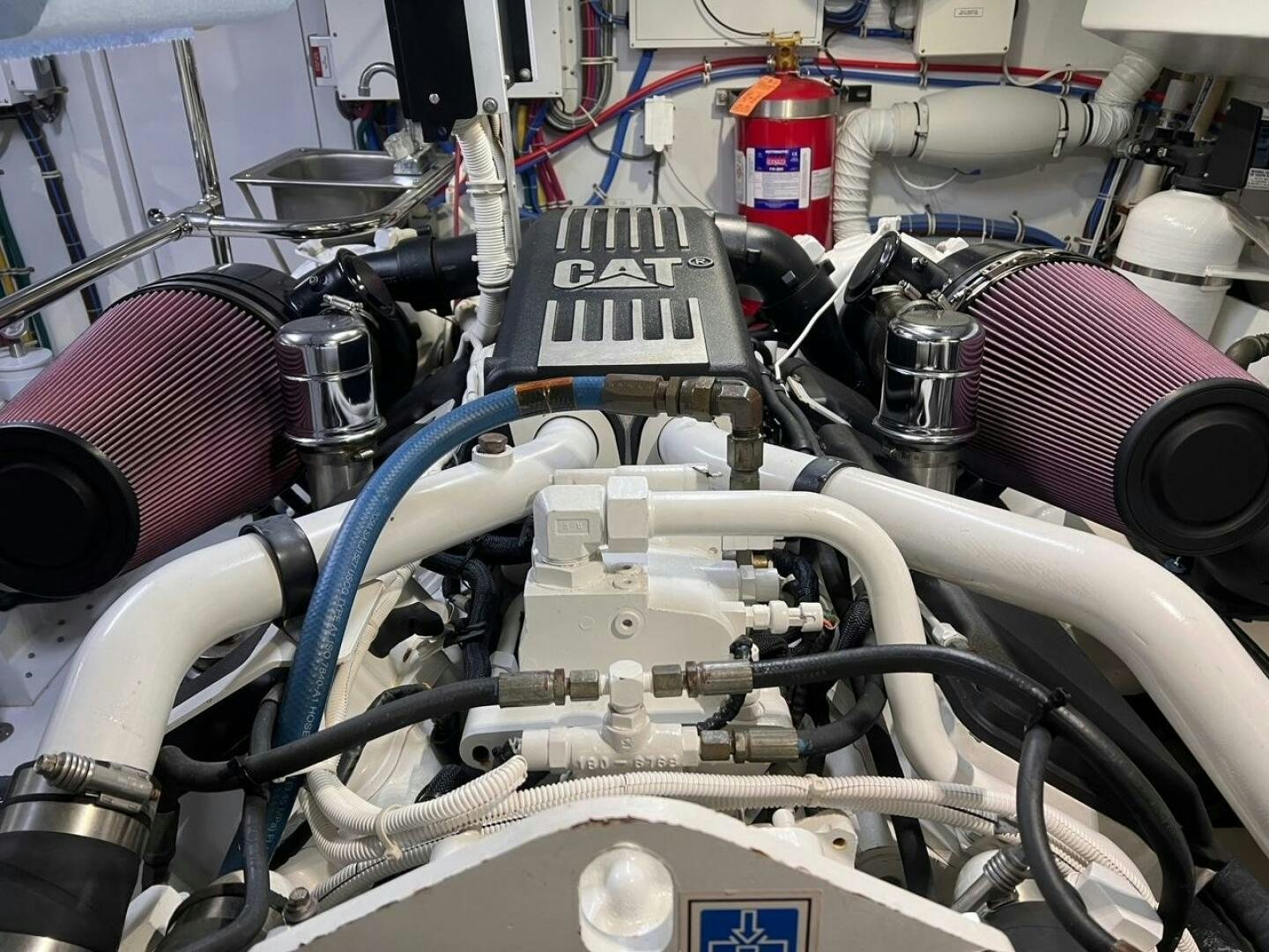 a close-up of a car engine aboard BAYOU A BUD Yacht for Sale