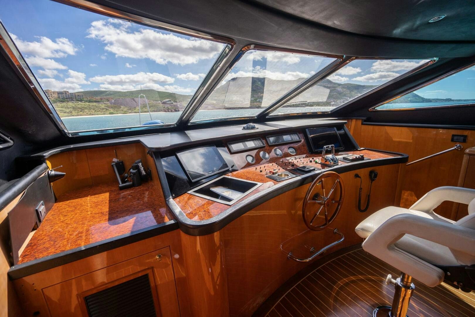 inside of a car aboard PURA VIDA  Yacht for Sale