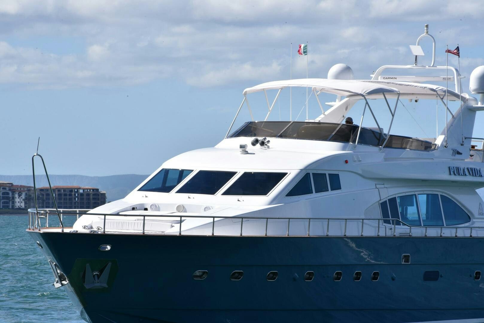 a boat in the water aboard PURA VIDA  Yacht for Sale