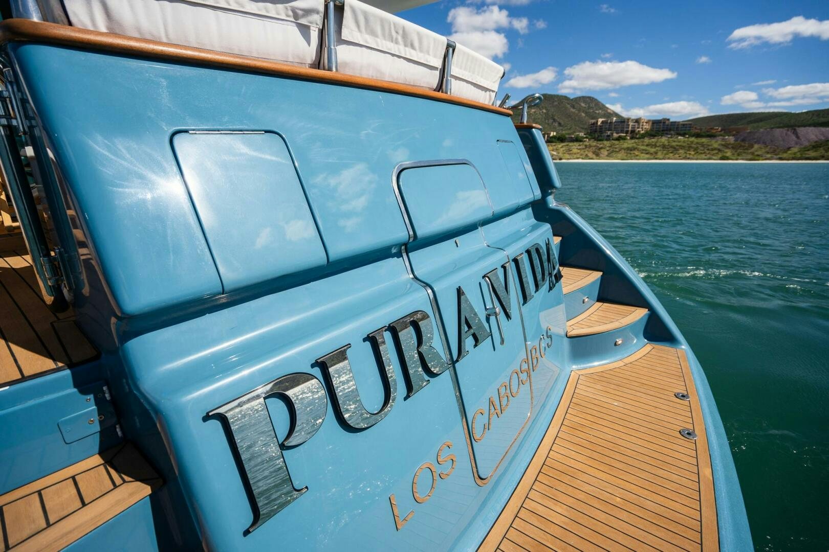 a boat on the water aboard PURA VIDA  Yacht for Sale