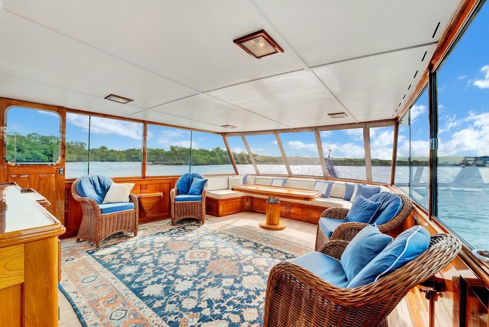 a room with a large window aboard EAGLE Yacht for Sale
