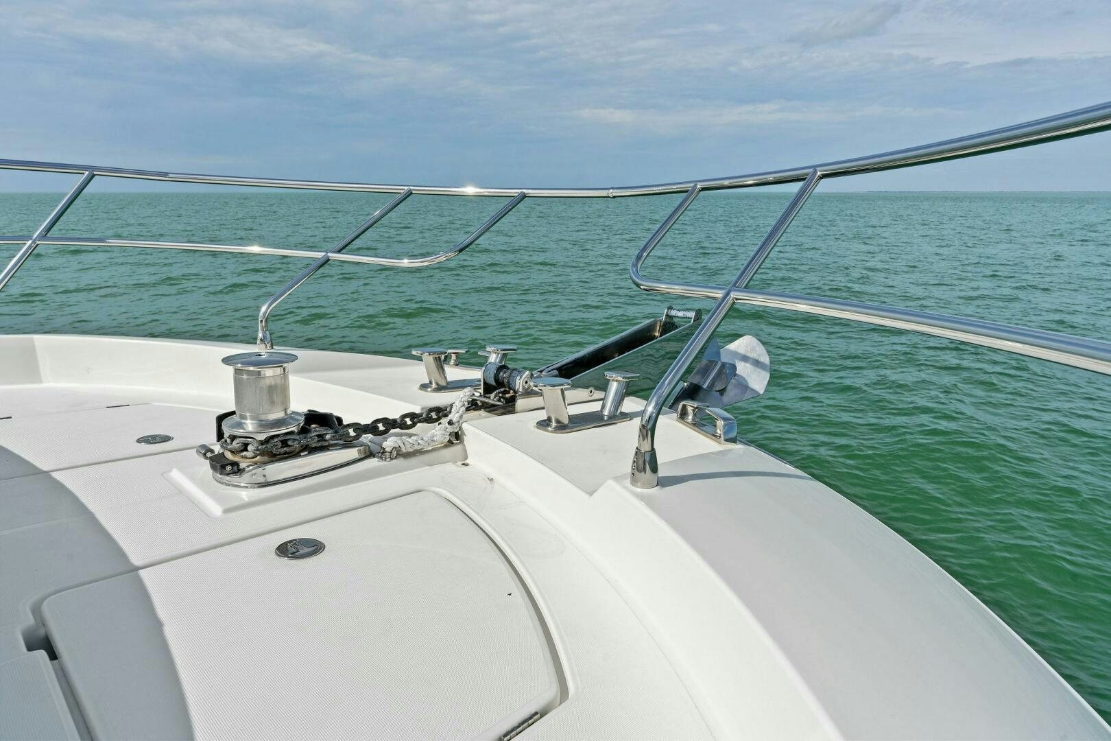a boat with a camera on the front aboard PRESTIGE WORLDWIDE Yacht for Sale