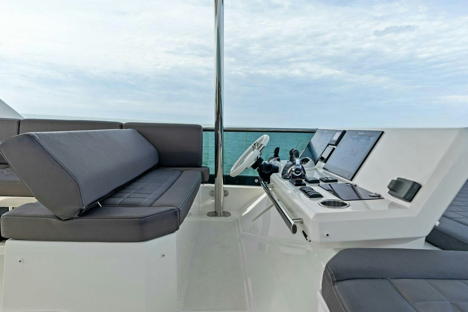 inside of a car aboard PRESTIGE WORLDWIDE Yacht for Sale