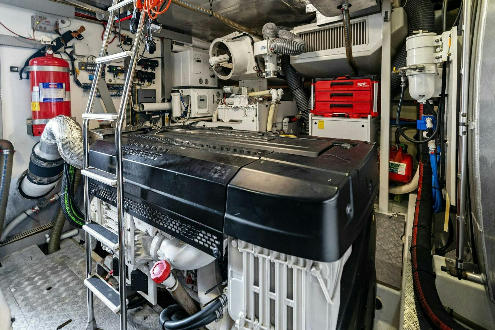 a machine with a large metal object aboard PRESTIGE WORLDWIDE Yacht for Sale