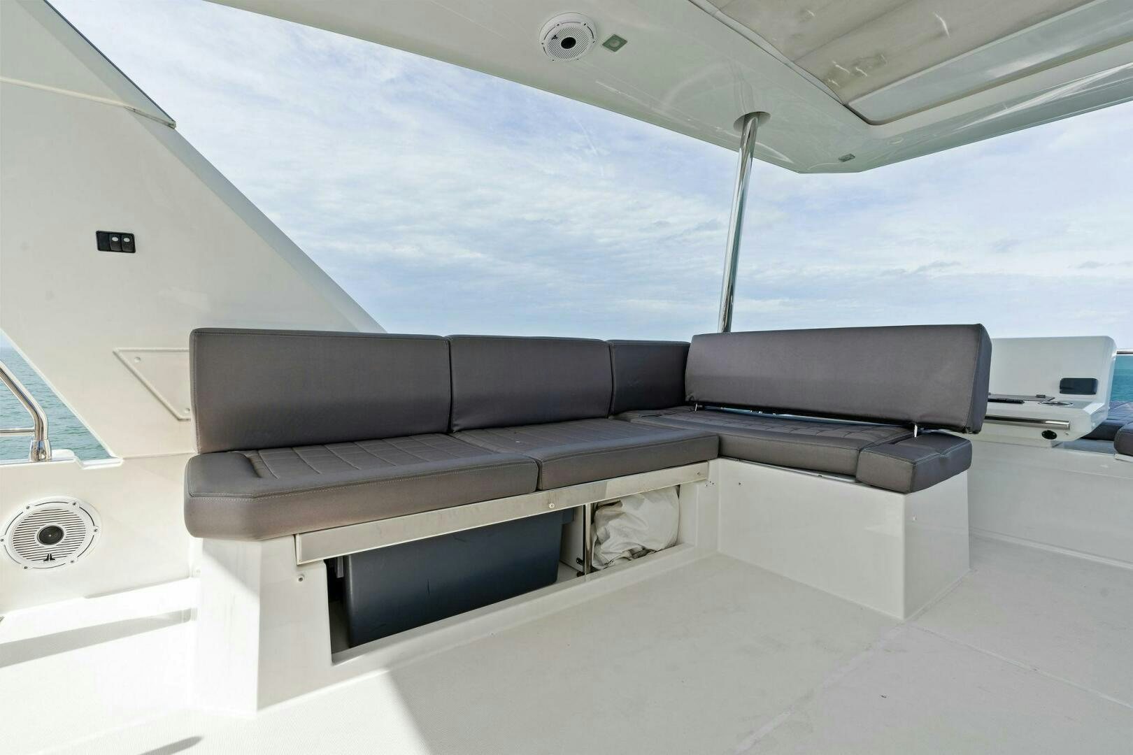 a black rectangular object on a white surface aboard PRESTIGE WORLDWIDE Yacht for Sale