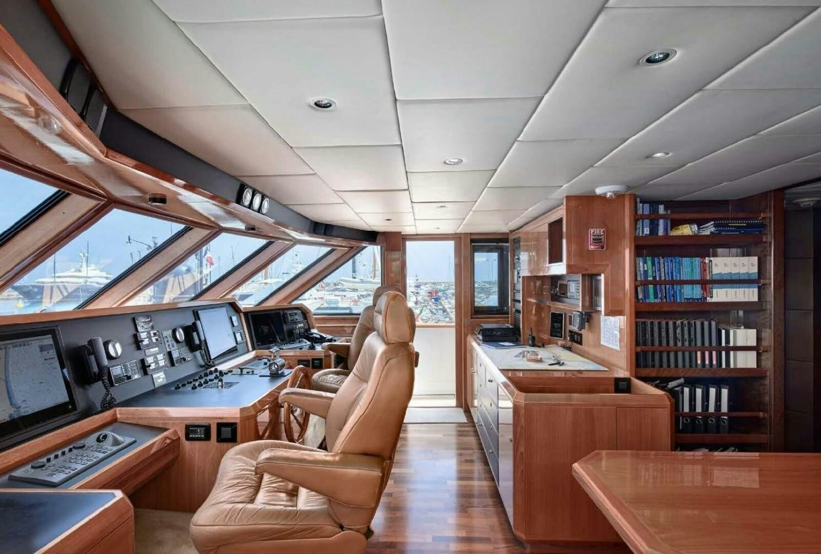 a room with a desk and a computer aboard REARDEN STEEL Yacht for Sale