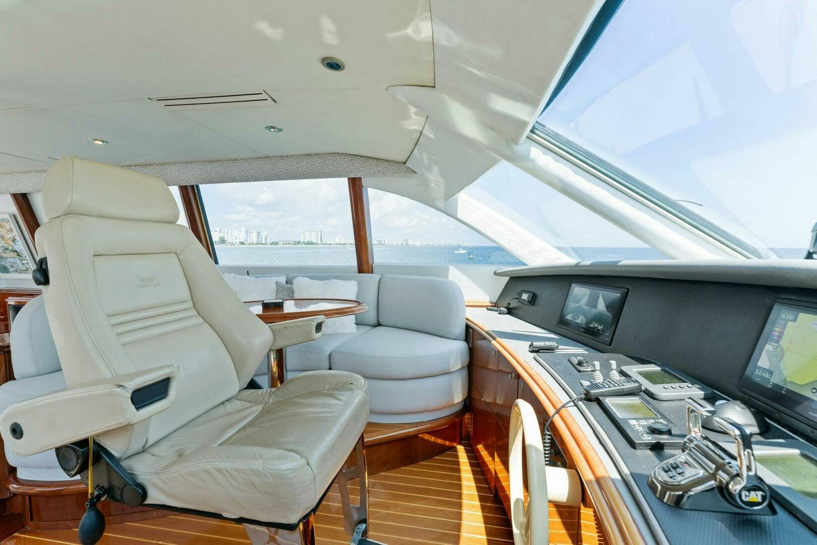 a cockpit of an airplane aboard CORAGGIO Yacht for Sale