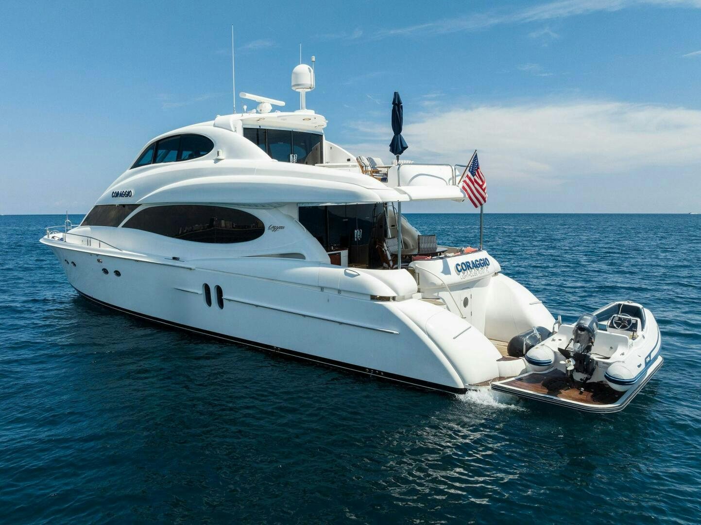 a boat on the water aboard CORAGGIO Yacht for Sale