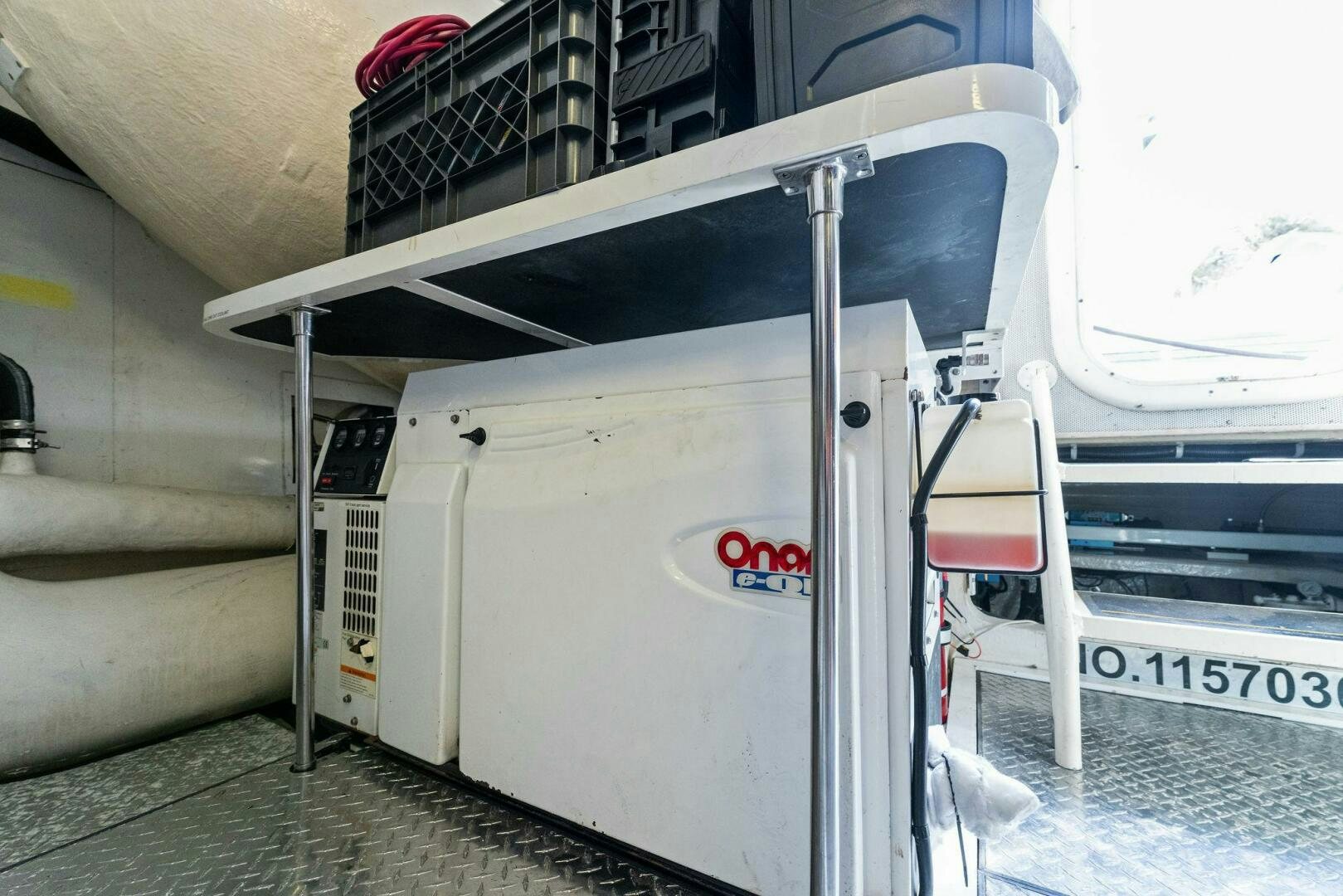 a large white truck with a ladder aboard CORAGGIO Yacht for Sale