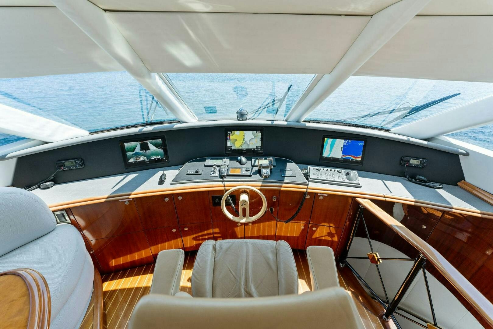 inside of a car aboard CORAGGIO Yacht for Sale