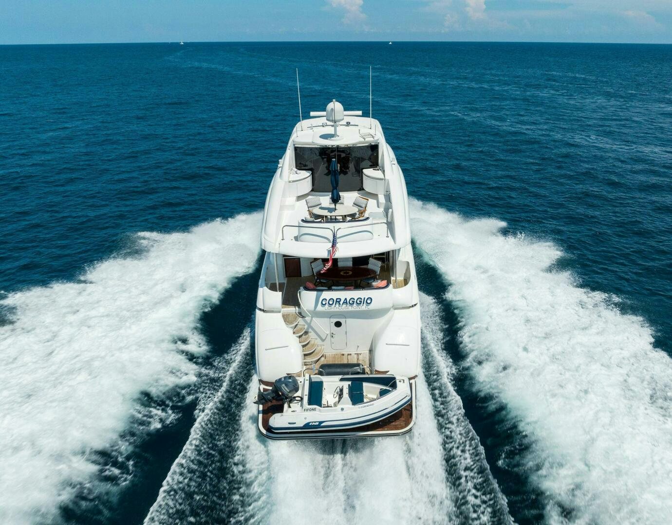 a boat on the water aboard CORAGGIO Yacht for Sale