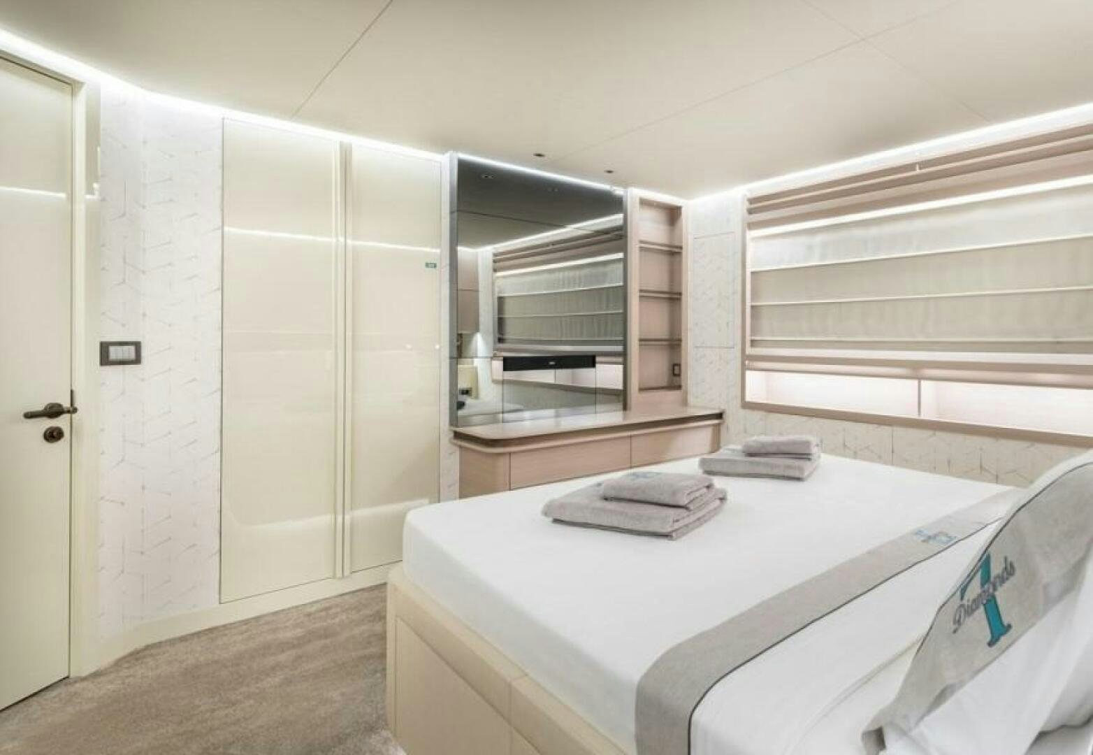 a bed in a room aboard NUMARINE 32XP HULL 6 Yacht for Sale