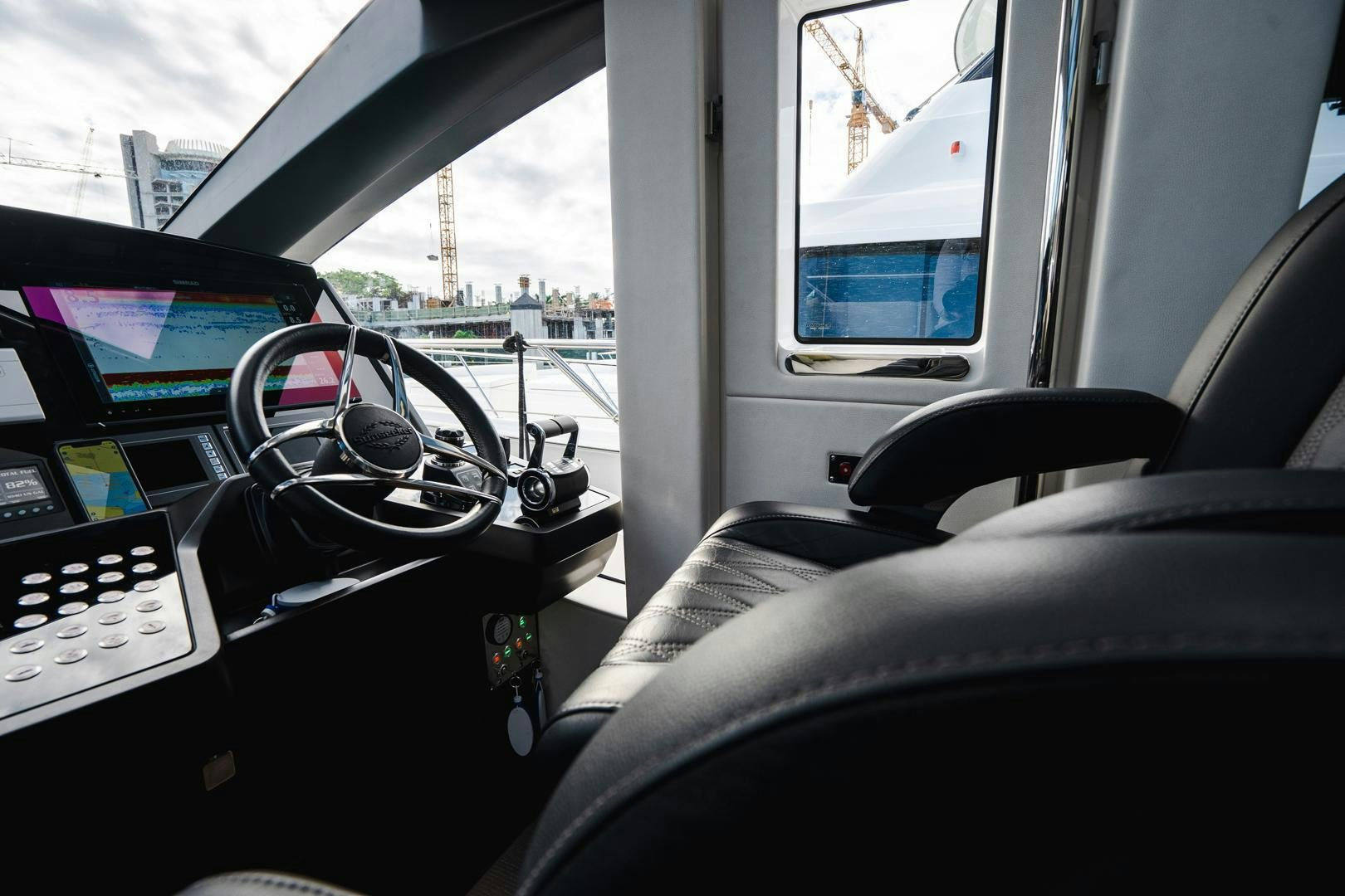inside of a car aboard INCENTIVIZED Yacht for Sale