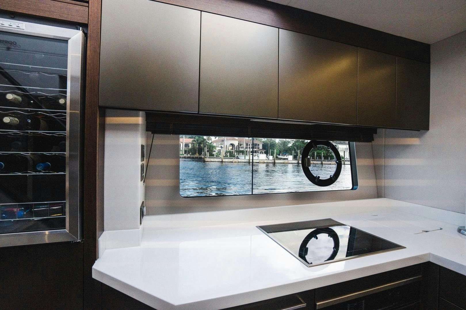 a kitchen with a stove and oven aboard INCENTIVIZED Yacht for Sale