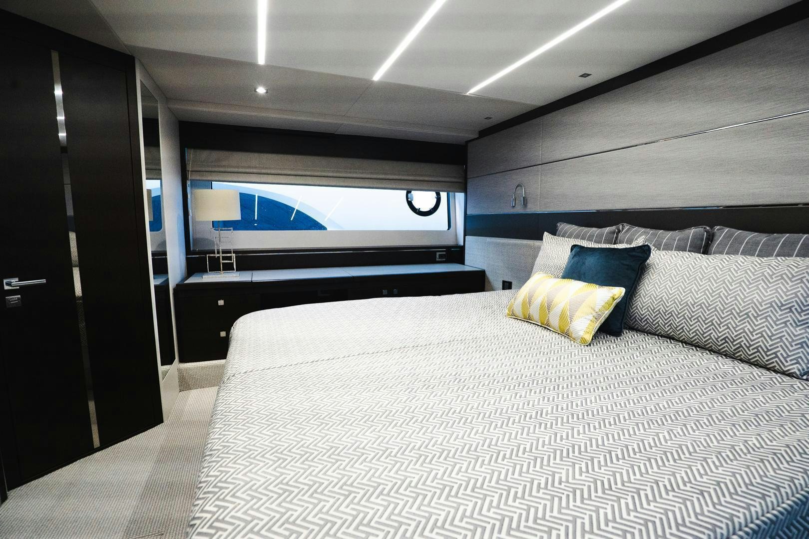 a bed in a room aboard INCENTIVIZED Yacht for Sale