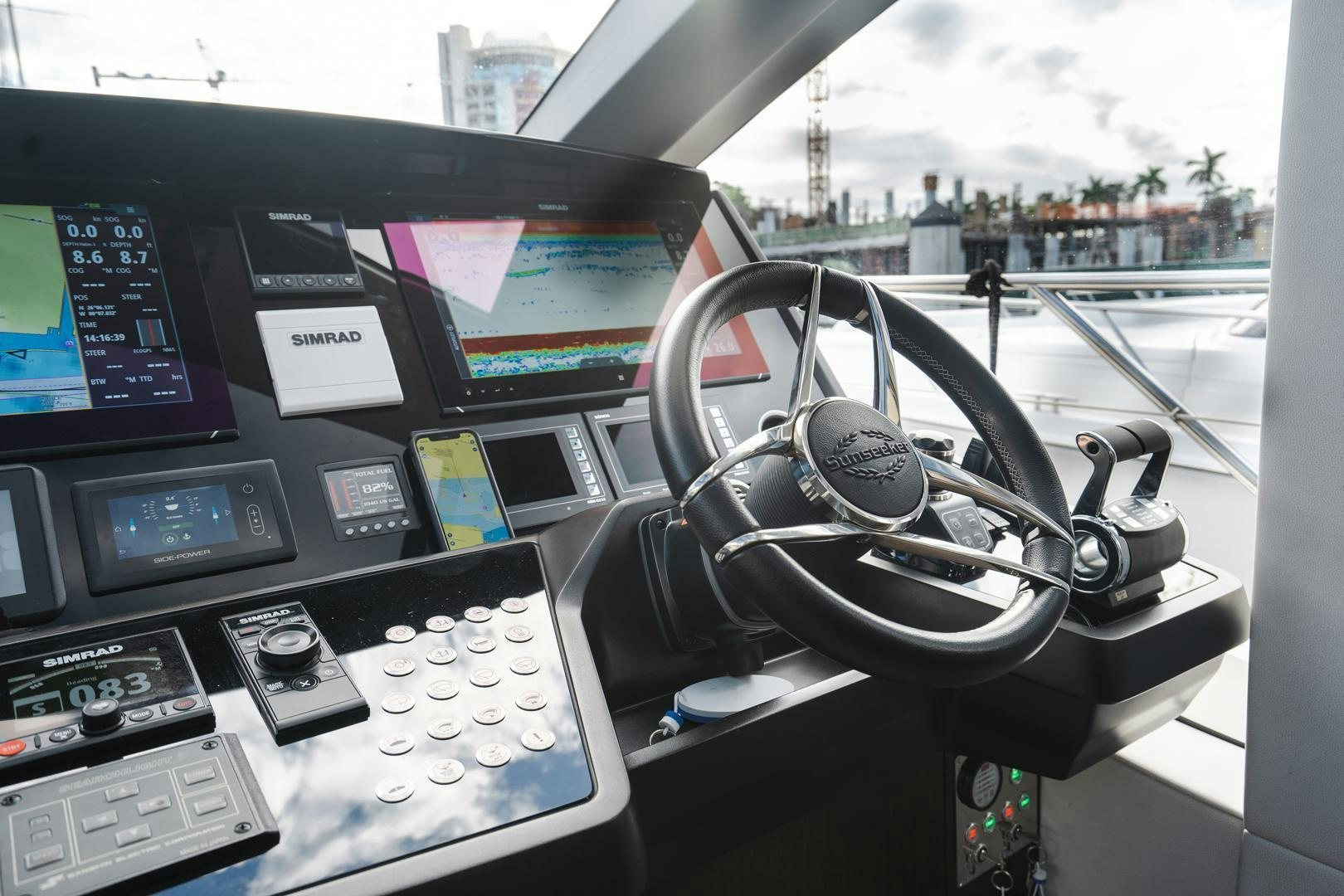 inside of a car aboard INCENTIVIZED Yacht for Sale