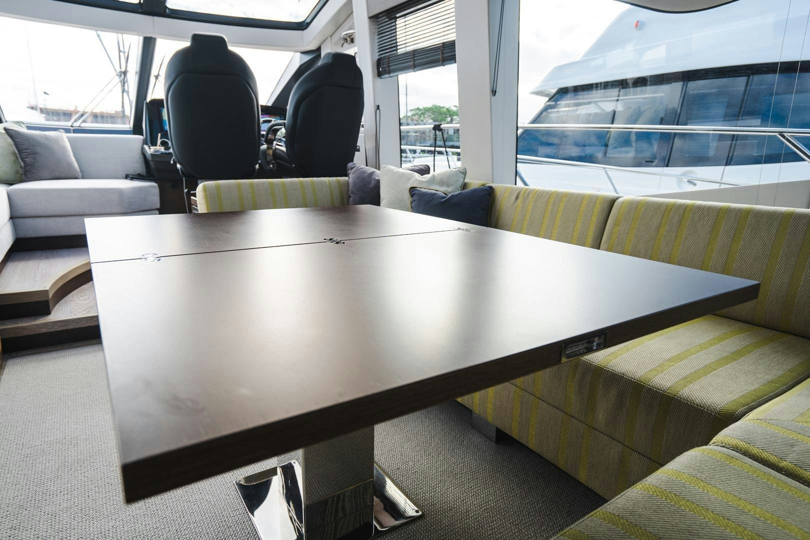 a table in a bus aboard INCENTIVIZED Yacht for Sale