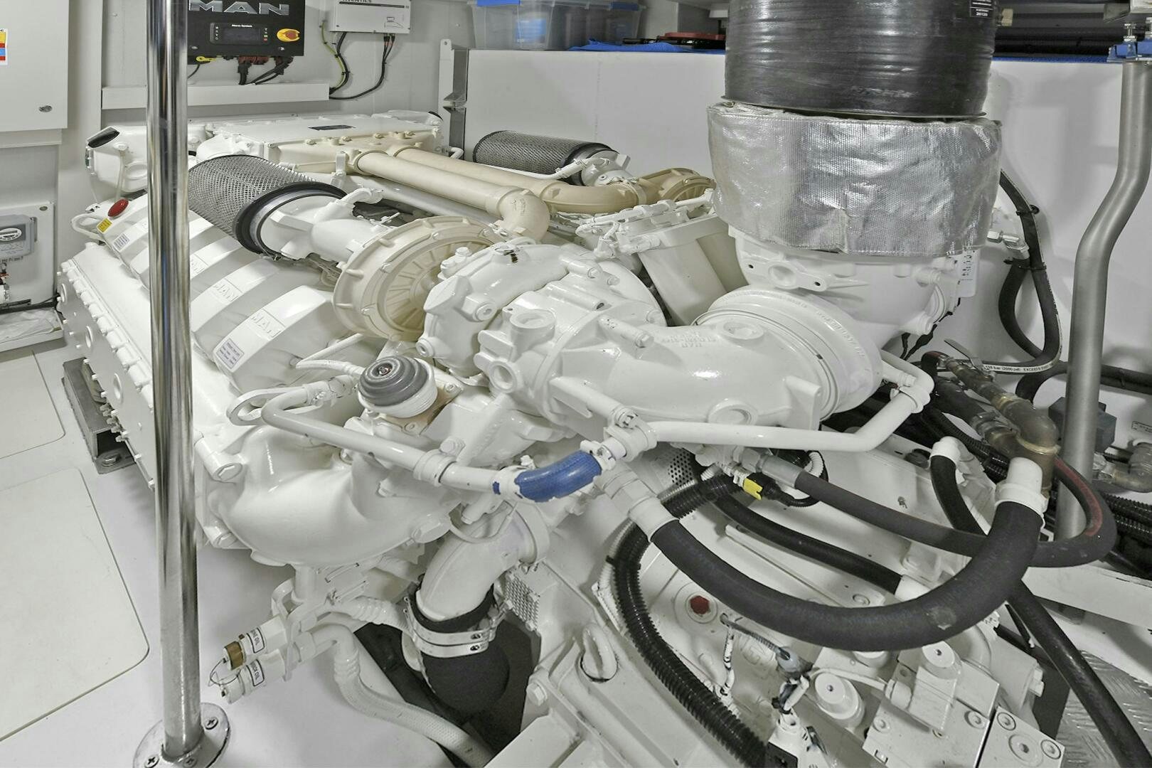 a close-up of a machine aboard SLAINTE Yacht for Sale