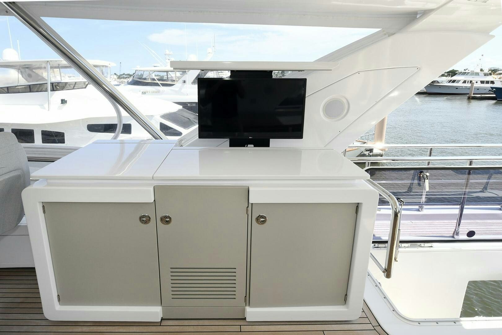 a large white boat on a body of water aboard SLAINTE Yacht for Sale
