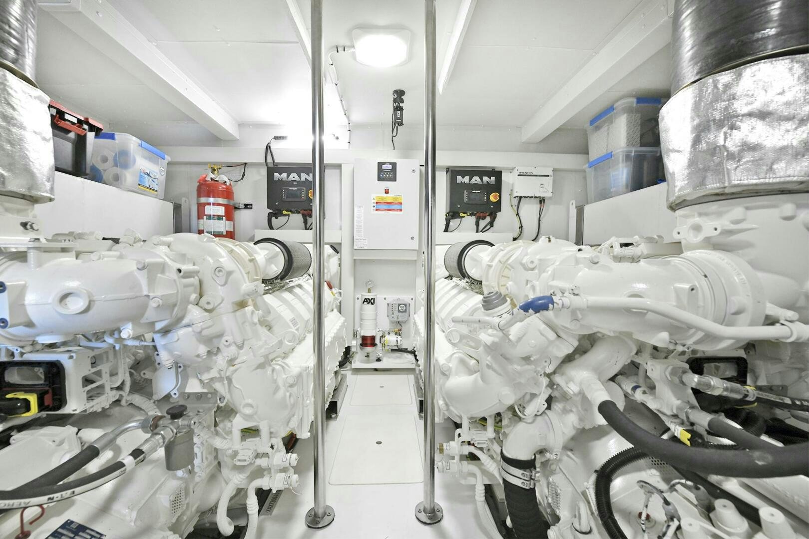 a room with white machines aboard SLAINTE Yacht for Sale