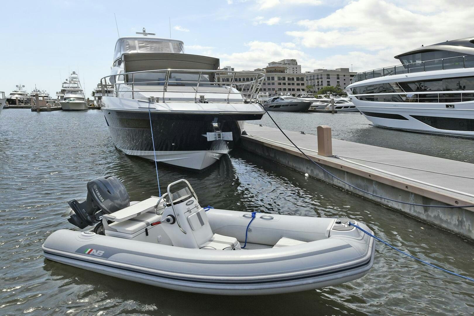 a boat tied to a dock aboard SLAINTE Yacht for Sale