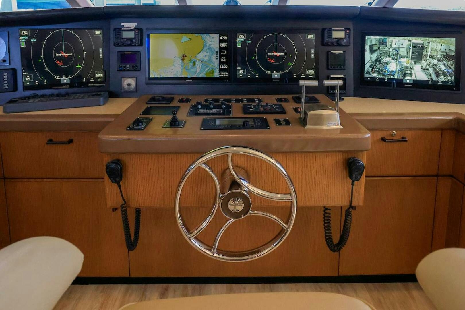 a wooden radio with a fan aboard NORTH COAST Yacht for Sale