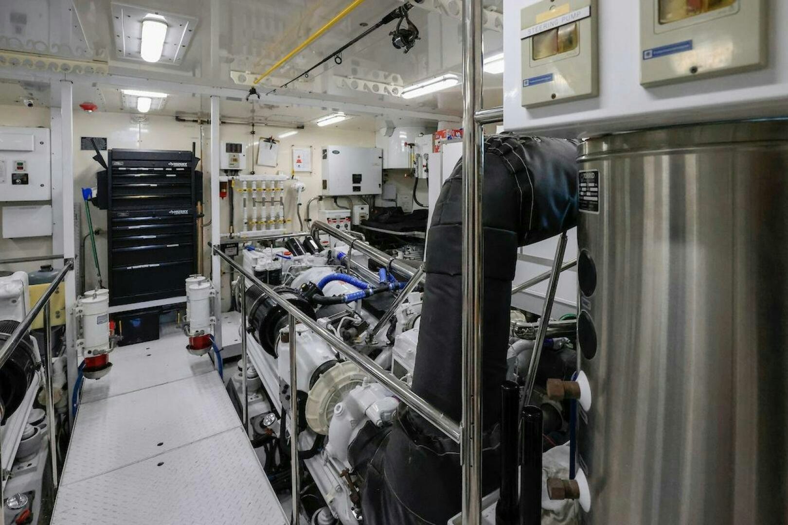 a room with machinery aboard NORTH COAST Yacht for Sale
