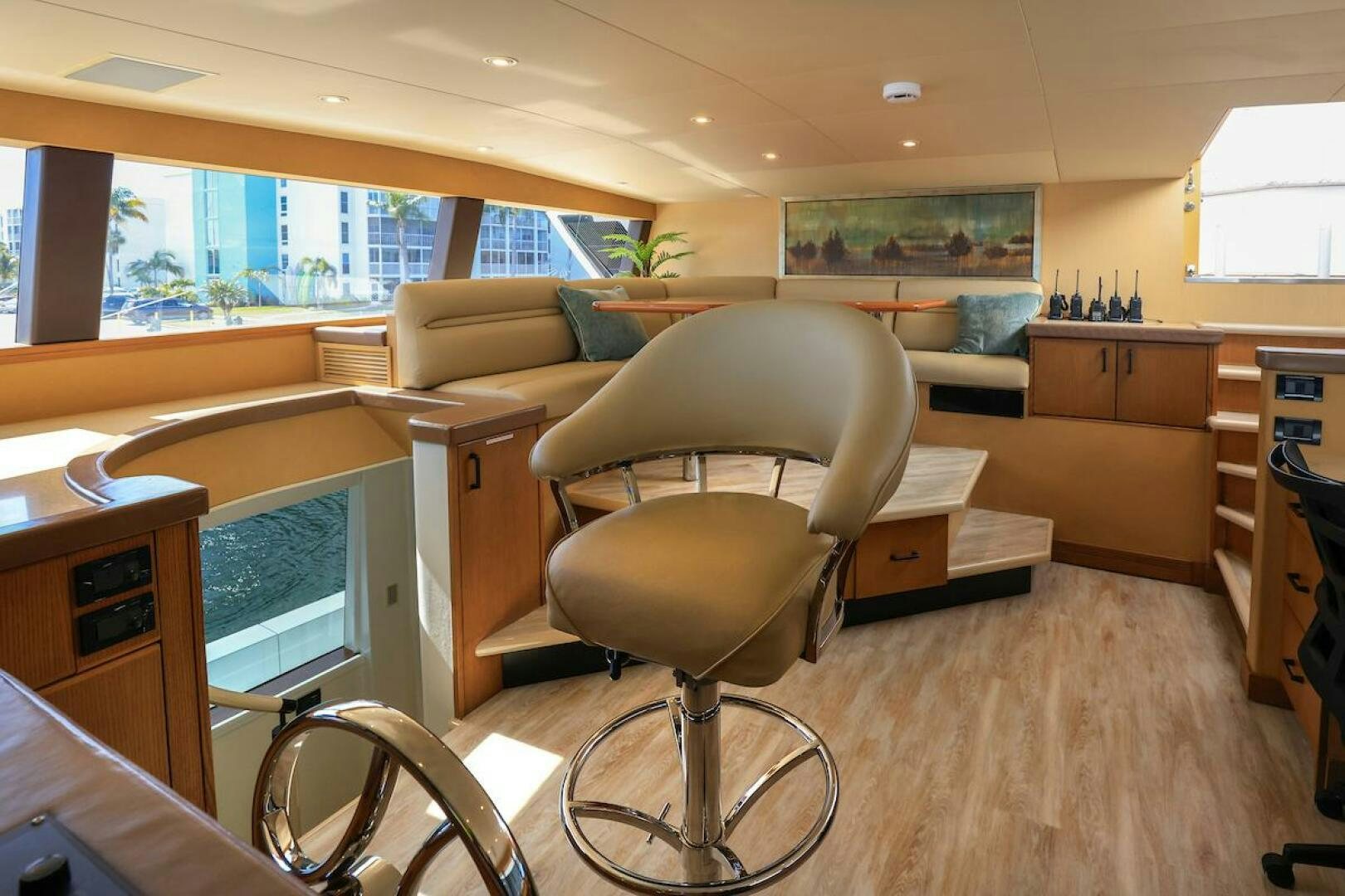 a room with a couch and a table aboard NORTH COAST Yacht for Sale