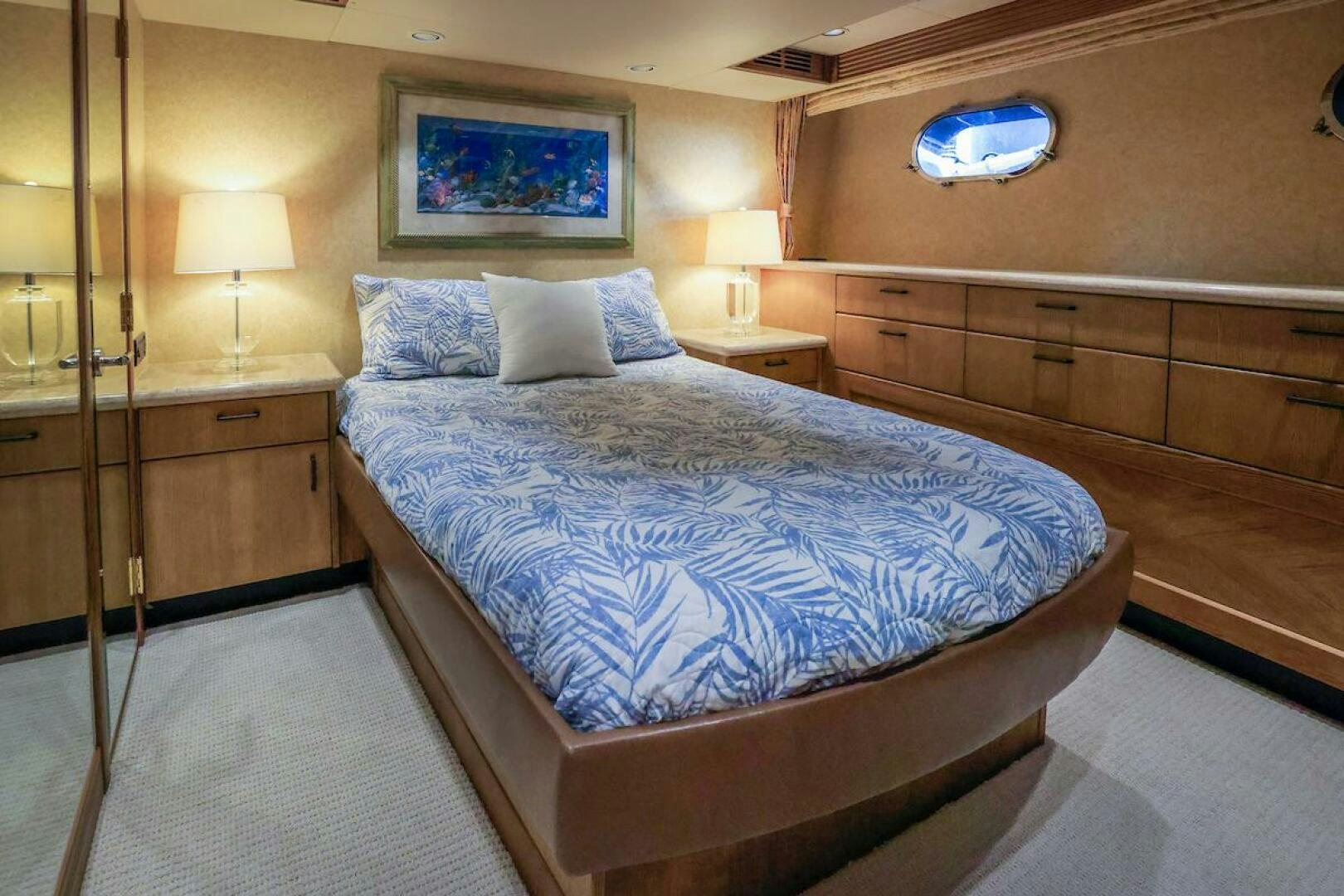 a bed in a hotel room aboard NORTH COAST Yacht for Sale